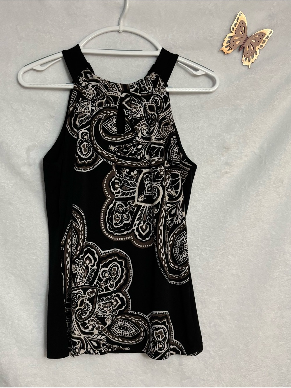 White House Black Market Women’s Paisley Tank Top Blouse Size S